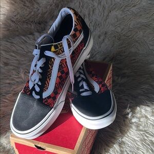 Vans Black and Multicolor Sneakers old skool